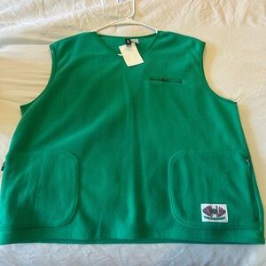 Green Sleeveless Fleece Vest